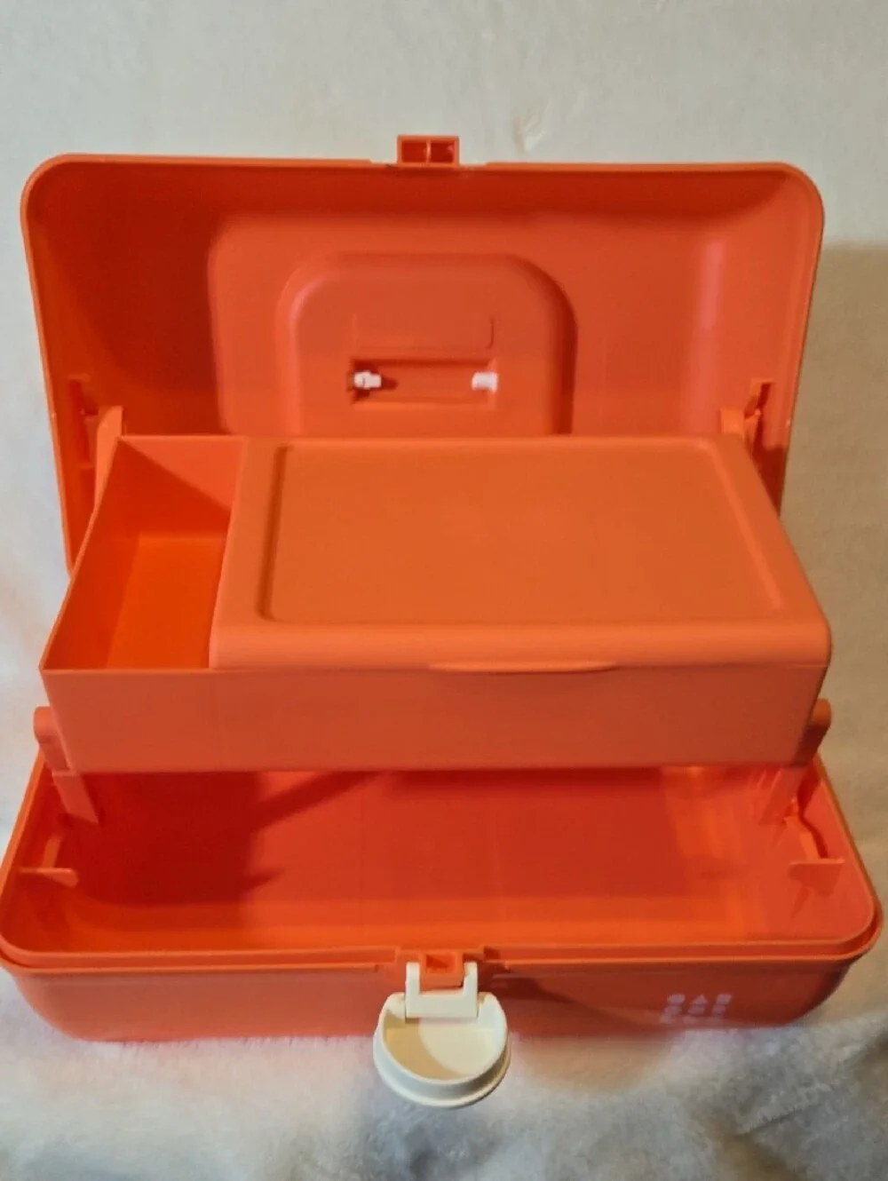 Caboodles Orange Retro Cosmetic Carry Case with White Handle